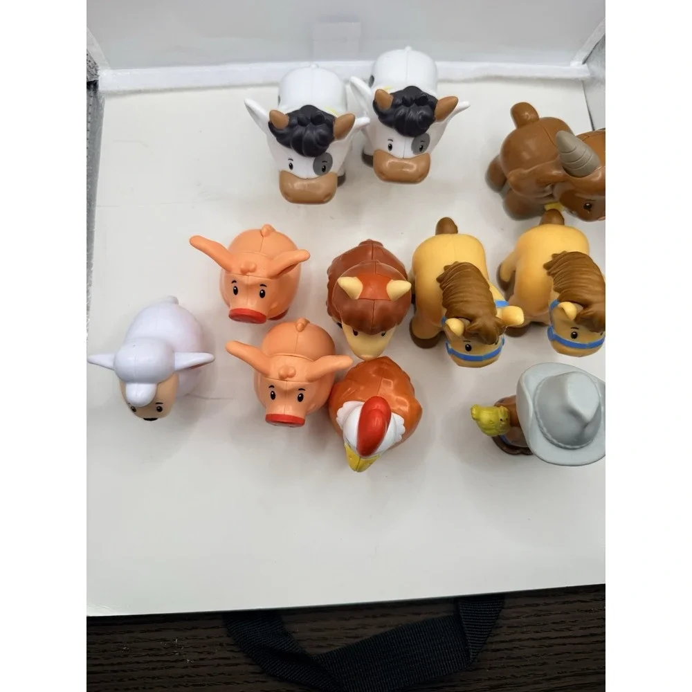 Fisher Price Little People Lot Of 11 Farm Animals Farmers Horse Cow Pig Chicken